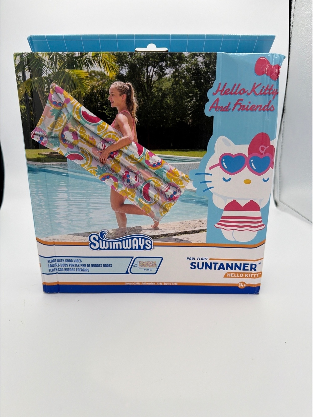 SwimWays Hello Kitty Sun Tanner Pool Float - Over 5.8 Feet Long